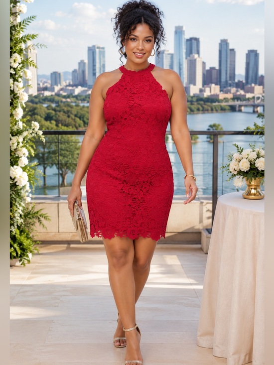 Lulus Dresses & Skirts - Wine Red Lace Mini Dress | XL | NWT | Cocktail Party Wedding Guest